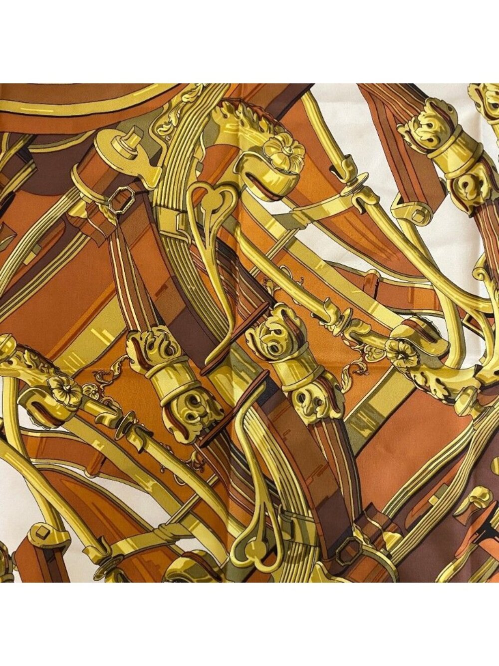 Hermes Rythmes du Monde Carre 90 Silk Scarf Brown - Gem